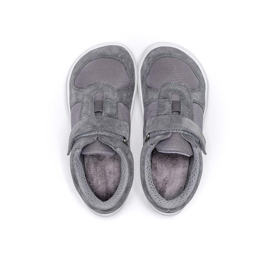 Kids’ Joy Leather Barefoot Trainers Grey