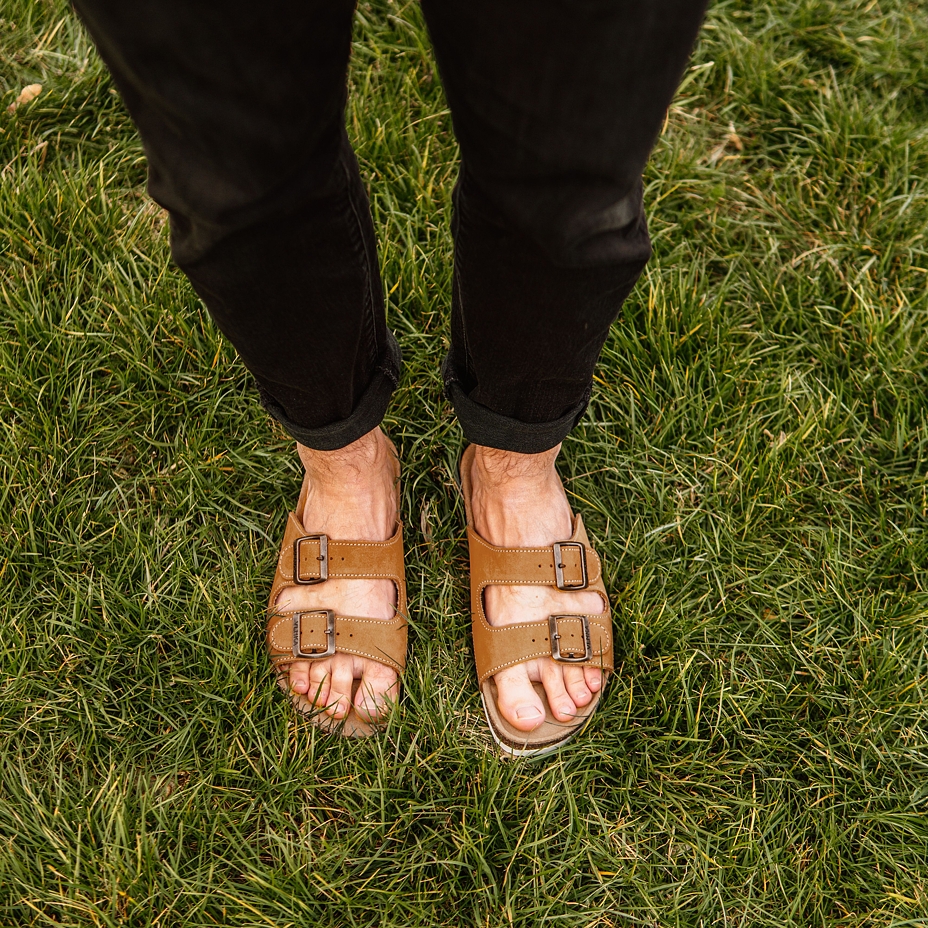 Men's  Alex Orthopaedic Cork Sliders Beige