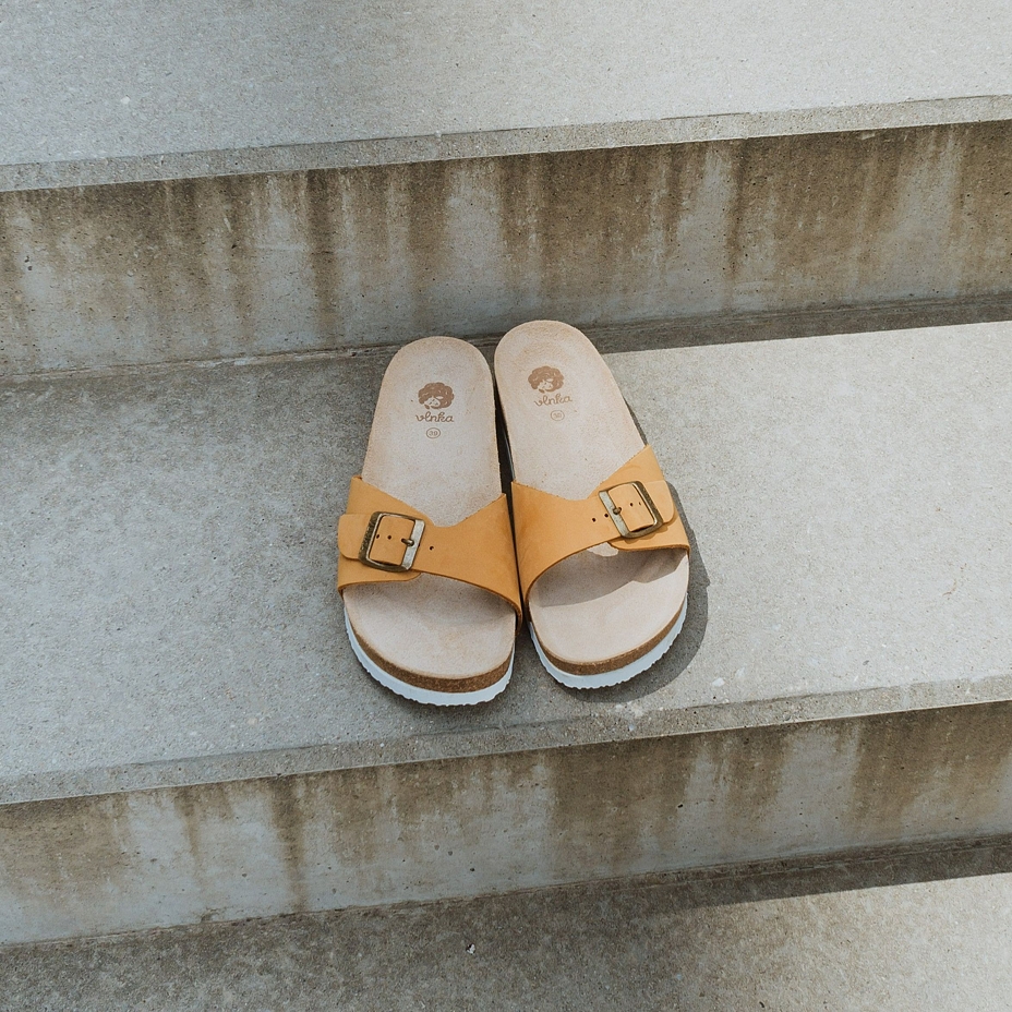 Women's “Laura“ Orthopaedic Cork Sliders Beige