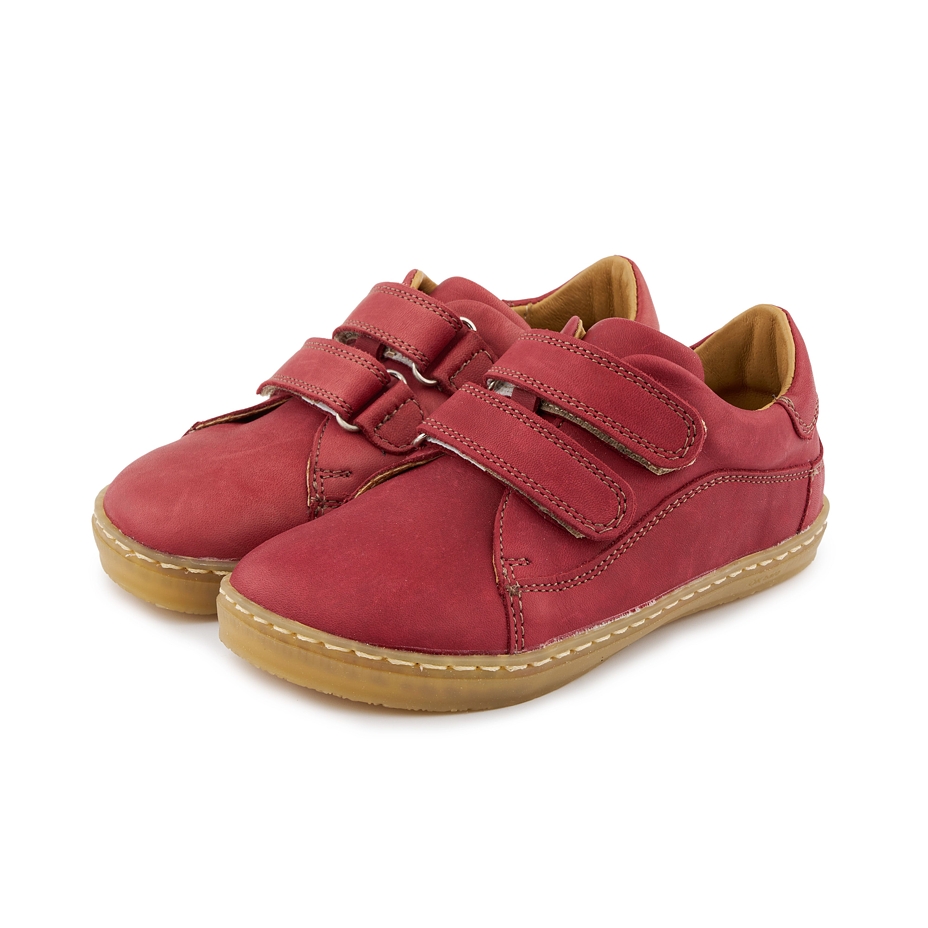 Kids’ Ada Barefoot Leather Trainers Red