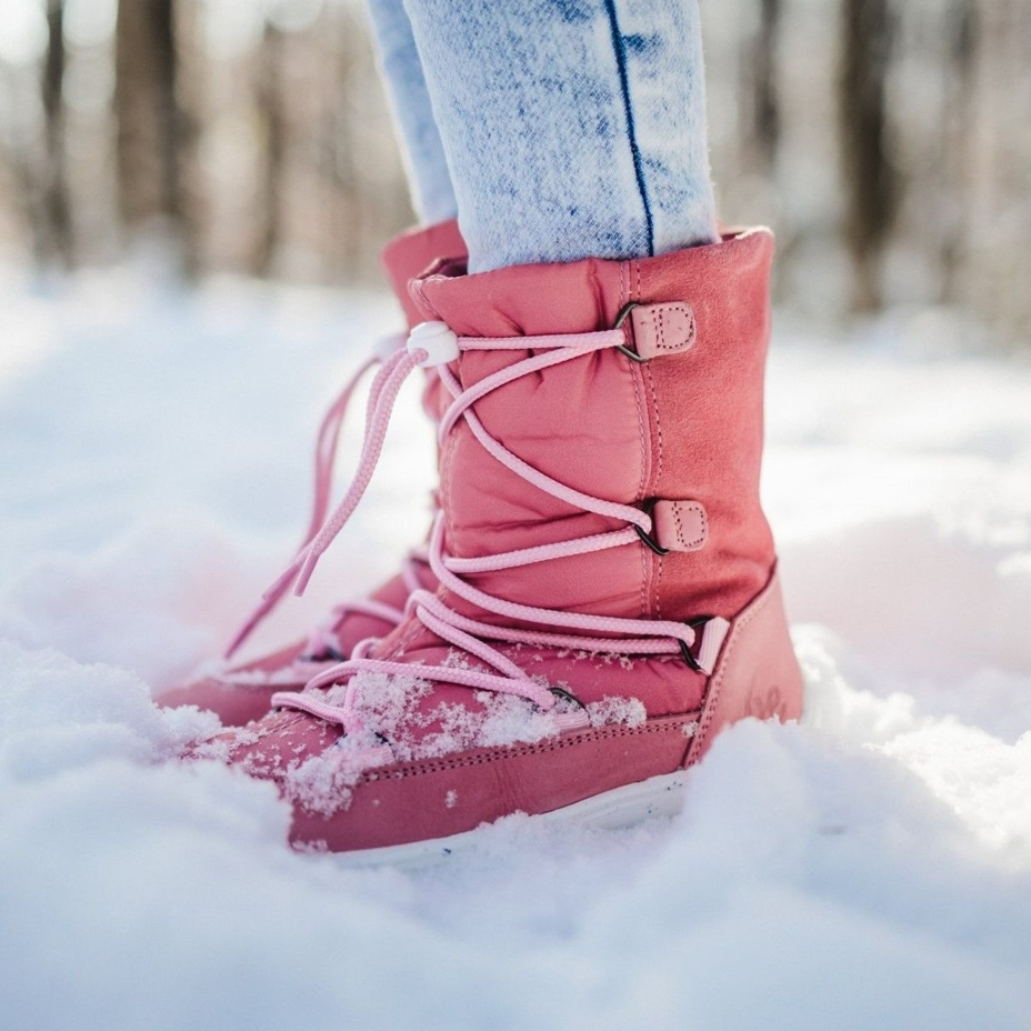 Kids’ Barefoot Snow Boots Be Lenka Snowfox Pink