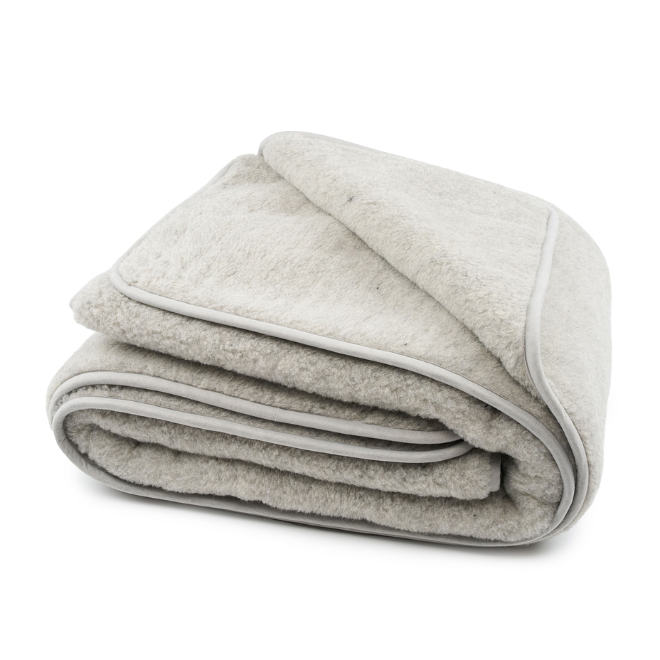 Double Layer Wool Blanket Light Grey