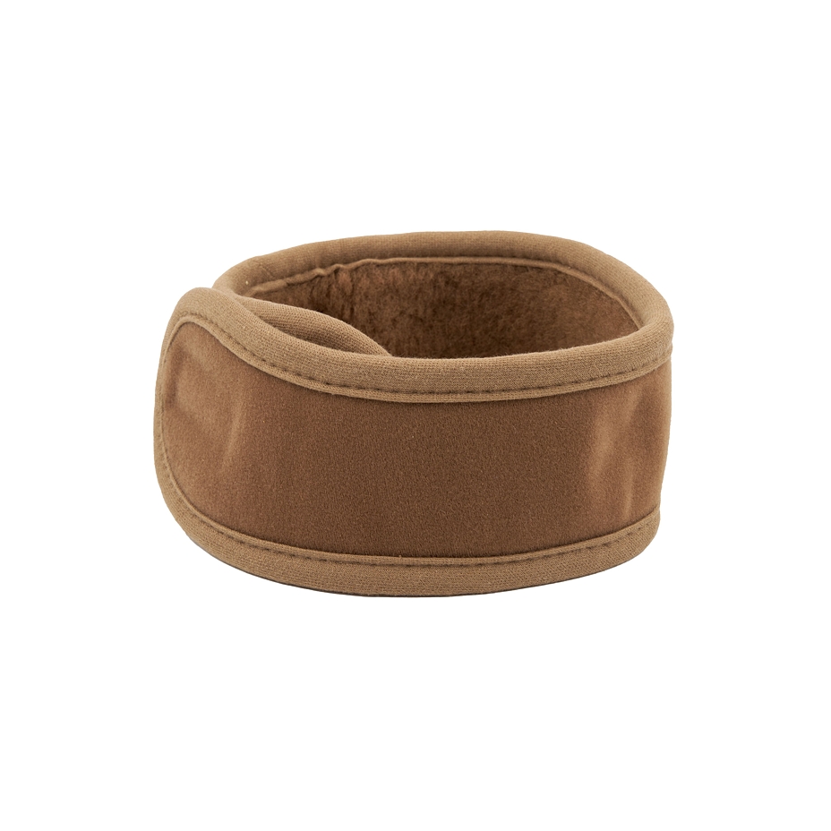 Merino wool neck warmer with camel wool brown