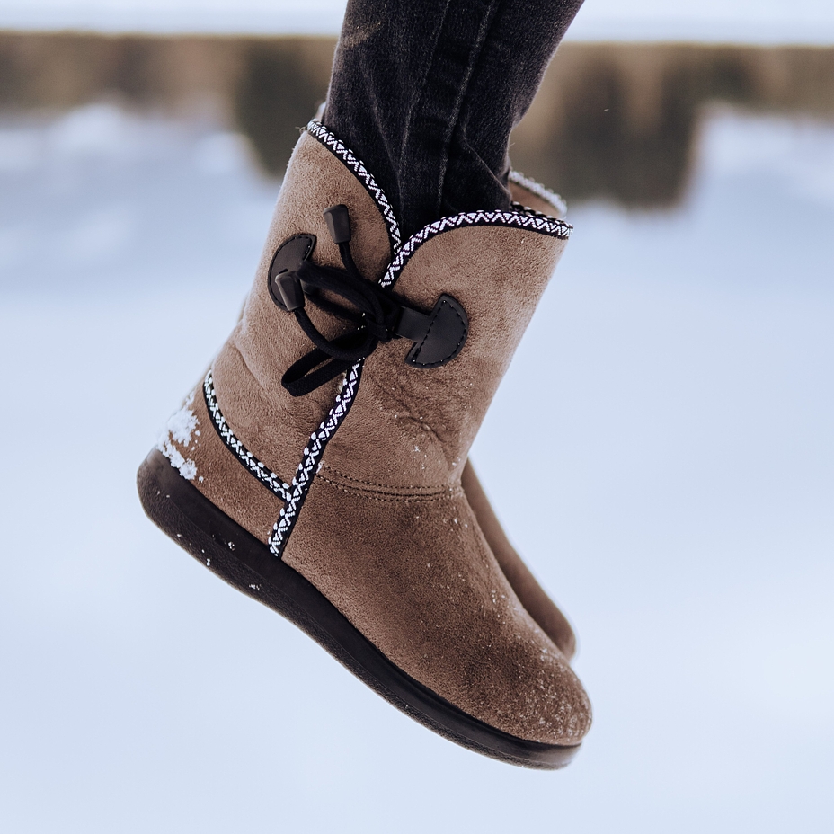 Women's Winter Boots with Wool Lining Dark Brown