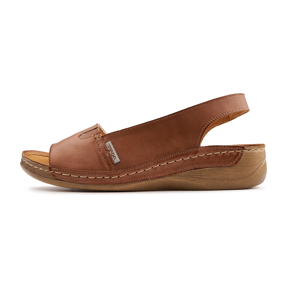 Women's orthopaedic leather sandals Vilma brown