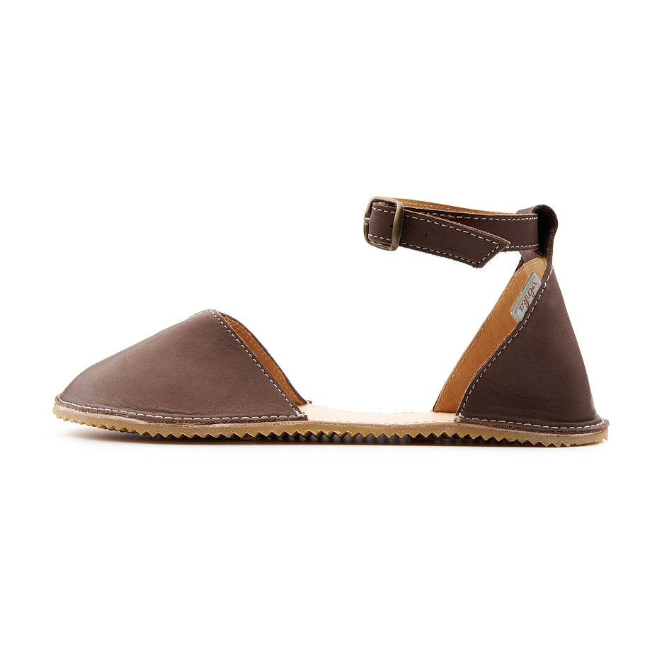 Women's barefoot leather sandals Zina brown