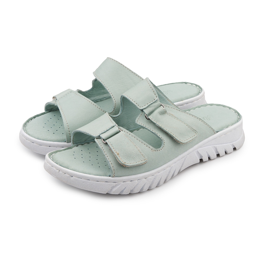 Women's leather slip-on shoes Pavlina turquoise