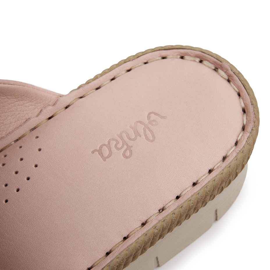 Women's leather slip-on shoes Brigita pink