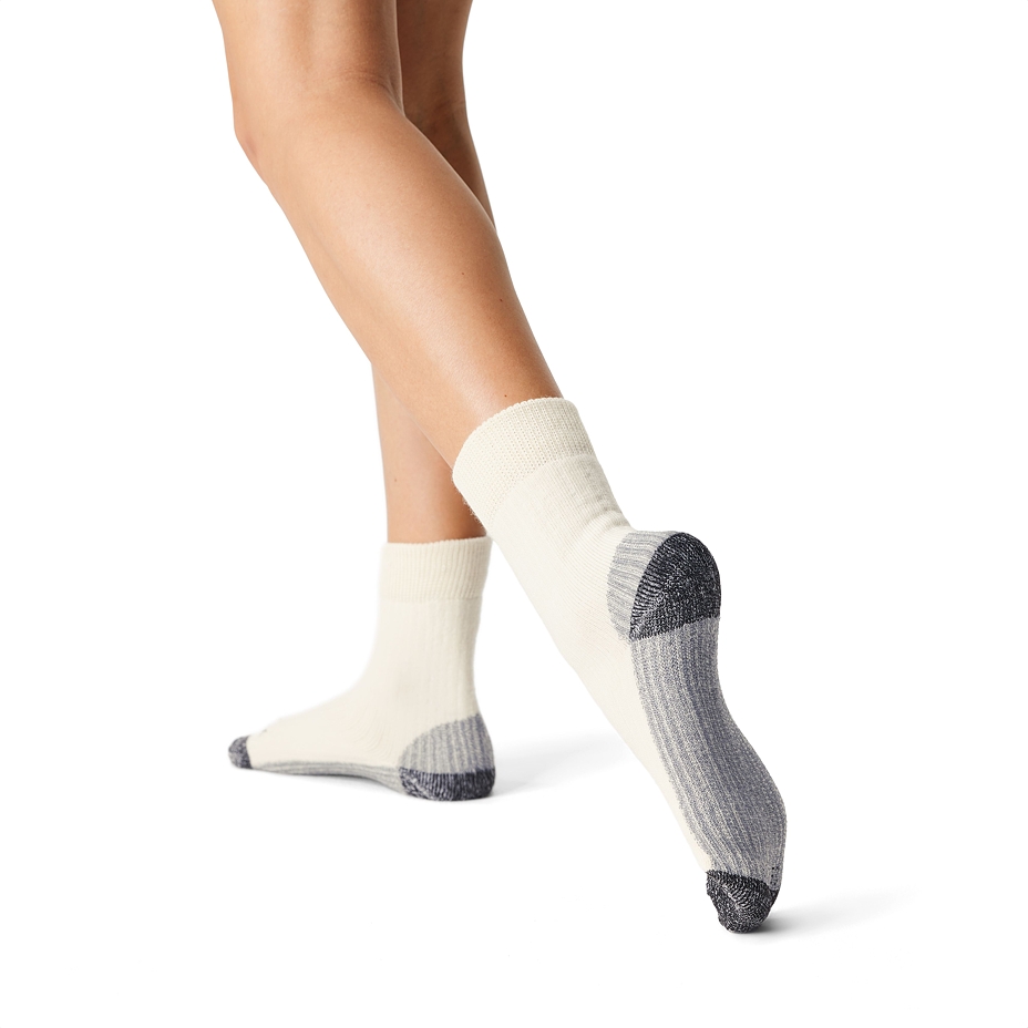 3 pairs Merino Loose Top Wool Socks Cream