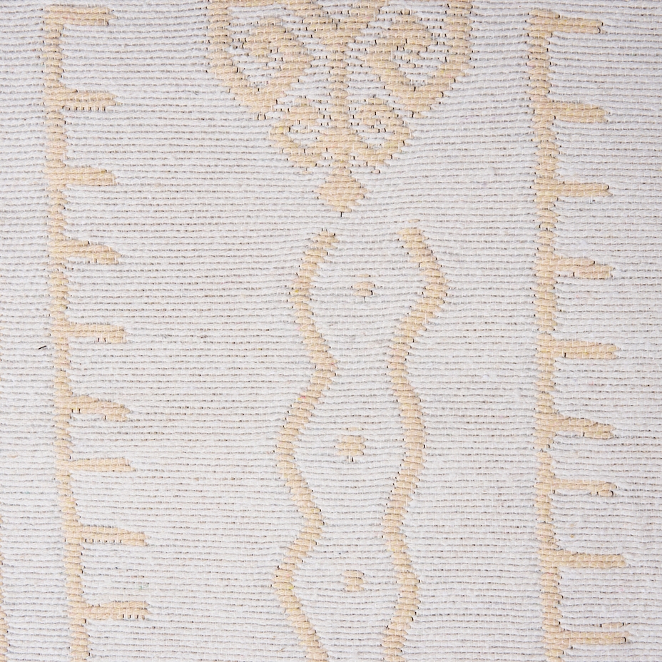 Recycled Cotton Rug with Beige and White Pattern