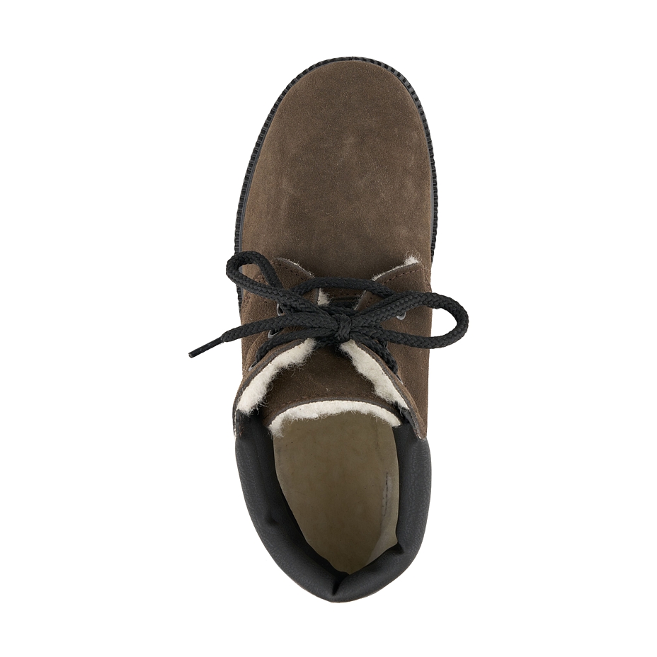 Women's Leather Winter Boots with Sheep Wool Astrid Brown