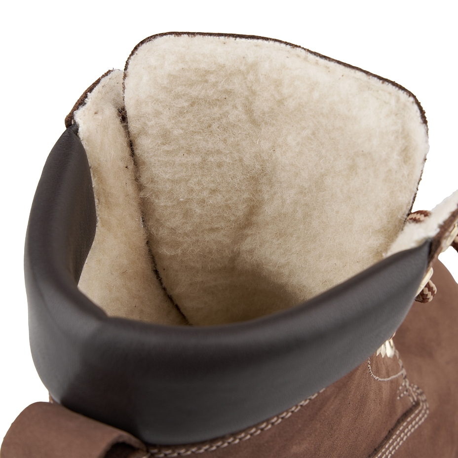 Fluffy farmer's boots Woolee Brown