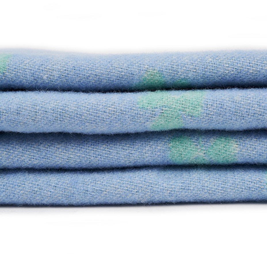 Wool Wrap Four-leaf Clover Blue-Green