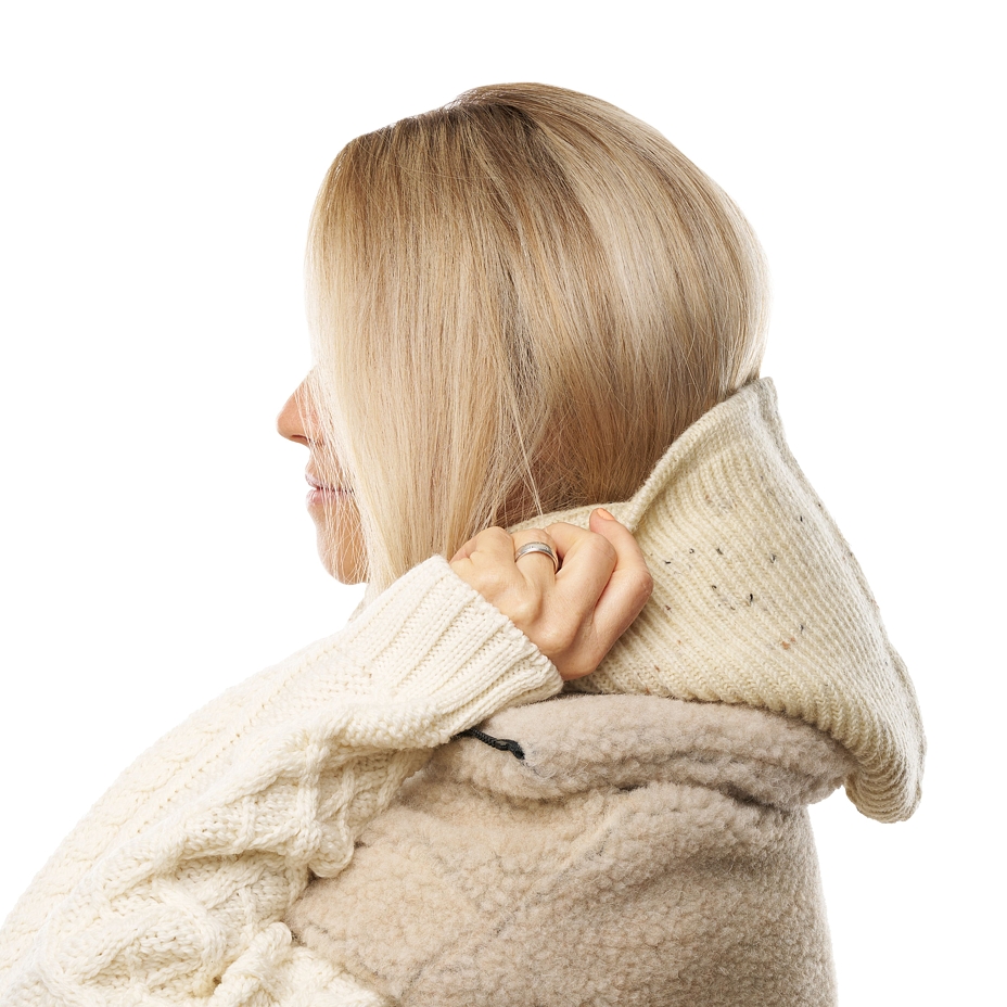 Merino Neck Warmer with Hood Natural