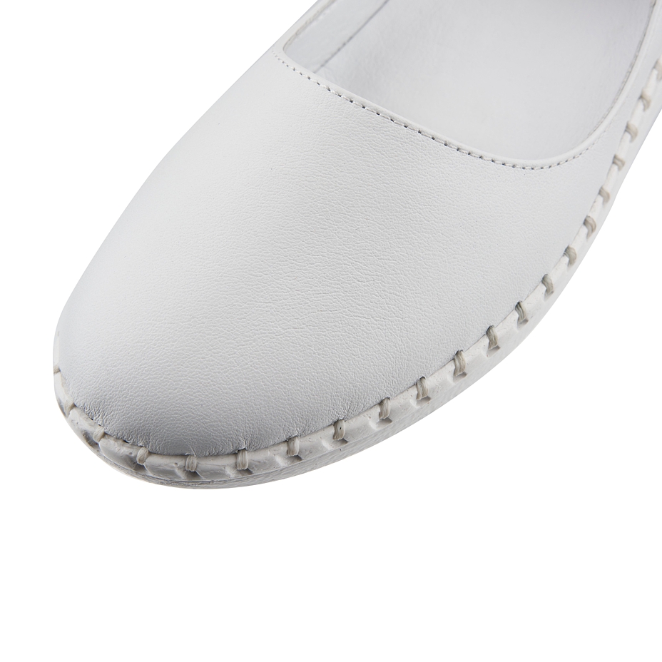 Women's leather ballerina flats Melisa white