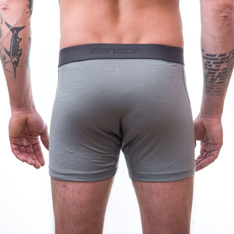 Men's functional boxer briefs Sensor Merino Active gray
