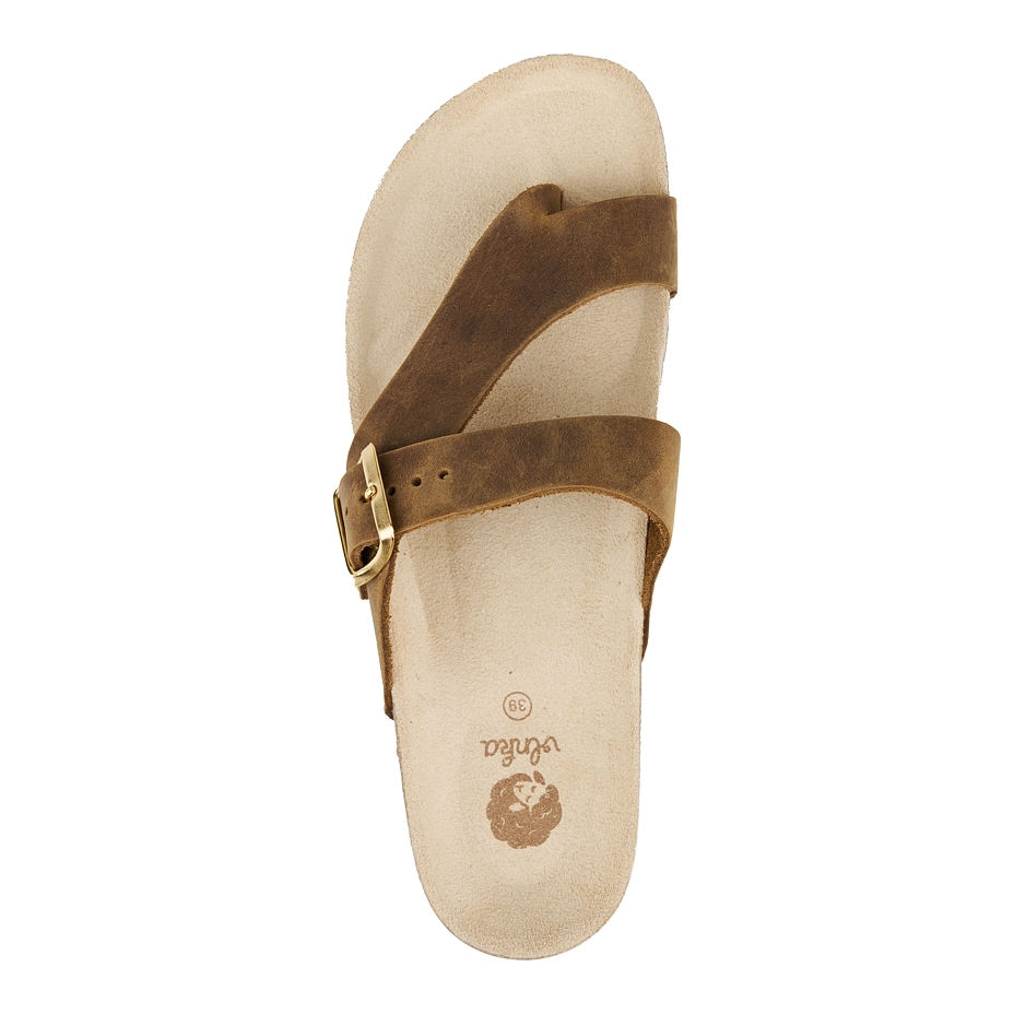 Women's cork anatomical slip-on shoes Vanda brown