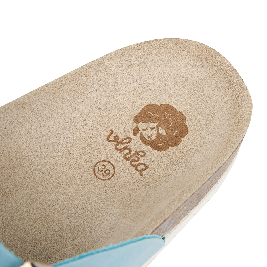 Women's cork anatomical slip-on shoes Vanda blue