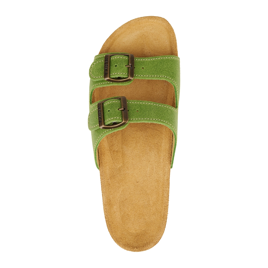 Women's anatomical cork slip-on shoes Linda light green