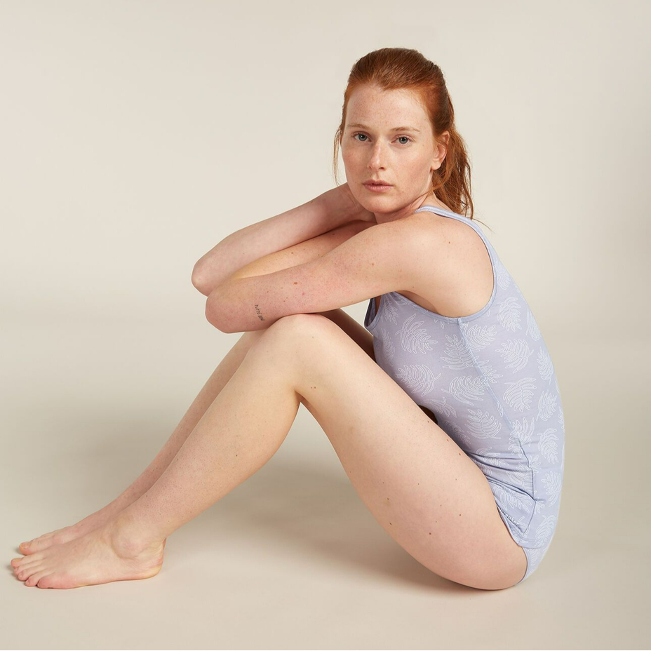 Women's tank top Merino 150 Siren Tank Fresh Ferns Icebreaker Grey Quartz