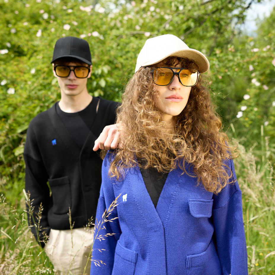 Merino Woolee Capsule wool cardigan blue