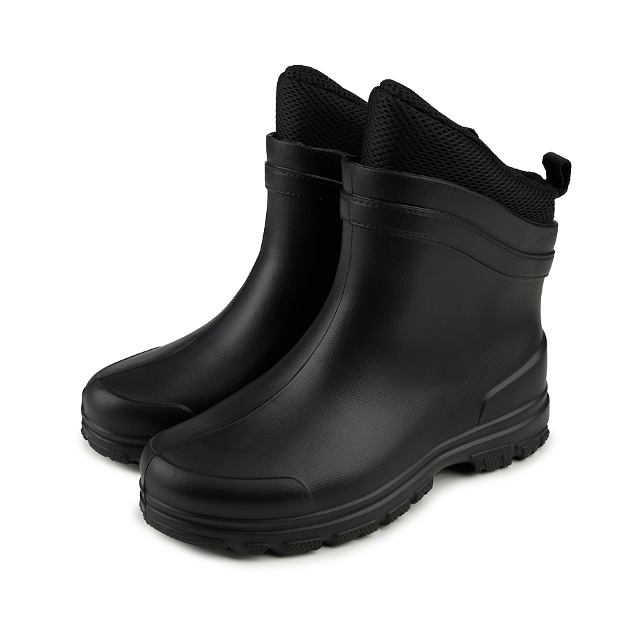 Insulated men's low wellies with wool insert black