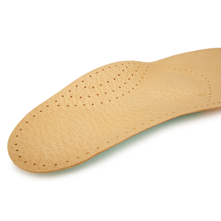 Orthopedically shaped leather inserts