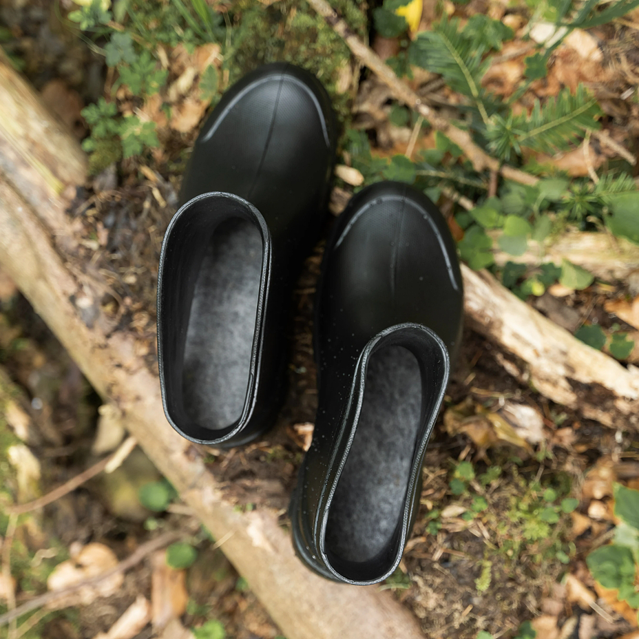 Women's low wellies with wool insole black