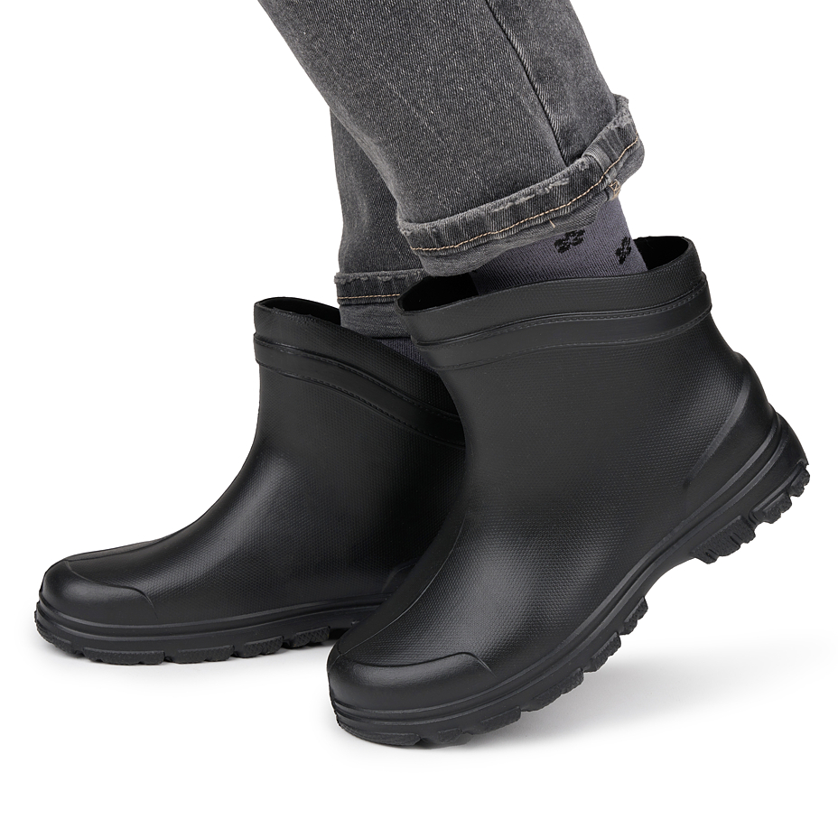 Women's low wellies with wool insole black