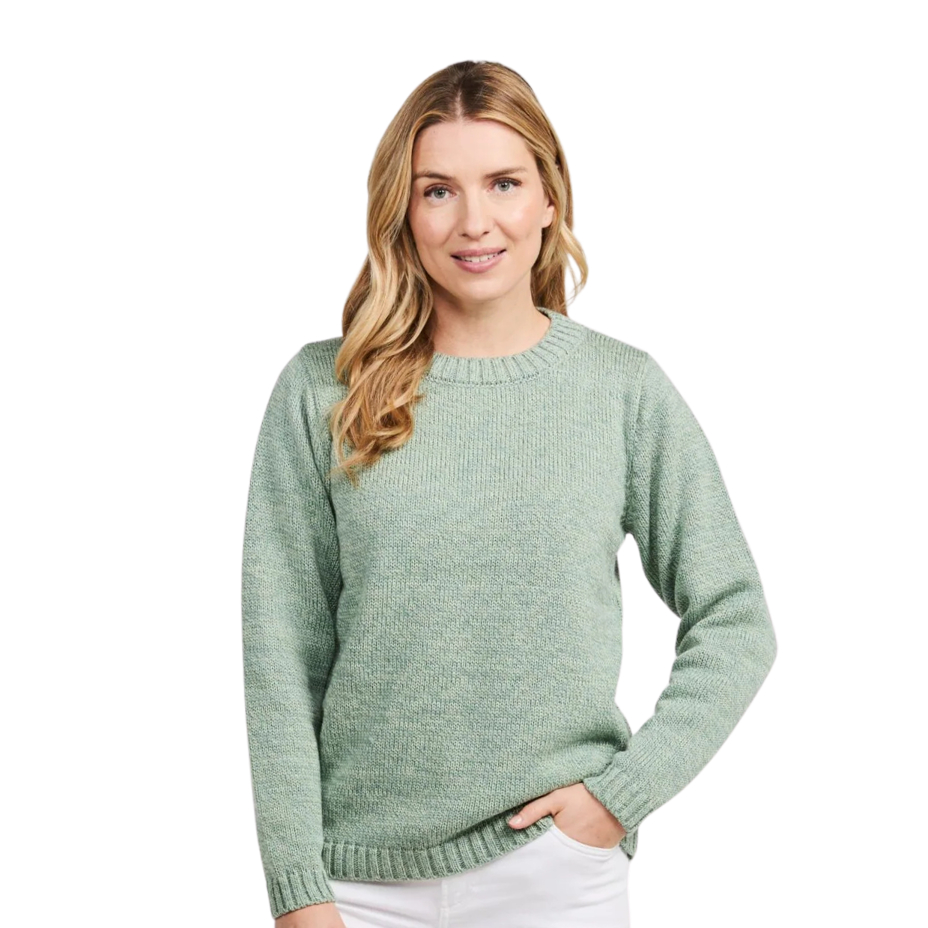 Women's Supersoft Merino round neckline sweater turquoise