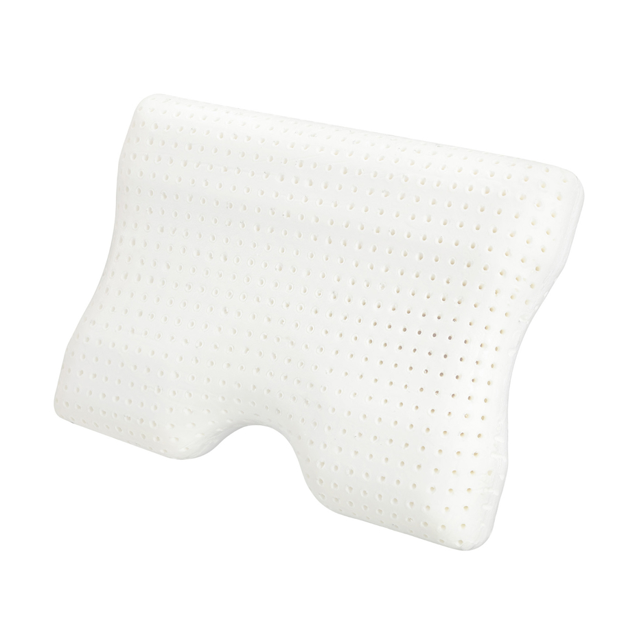 Reversible anti-snoring memory foam pillow with sheep wool and cooling side