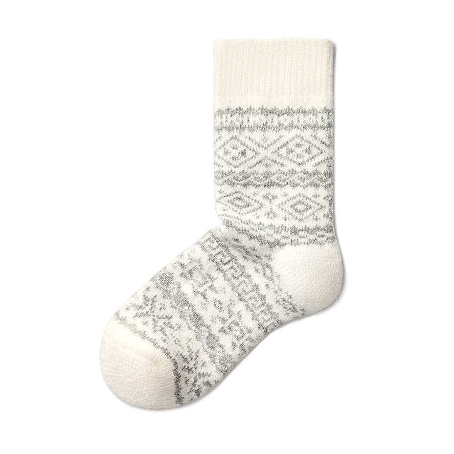 Merino Sheep Socks with Nordic Pattern Grey