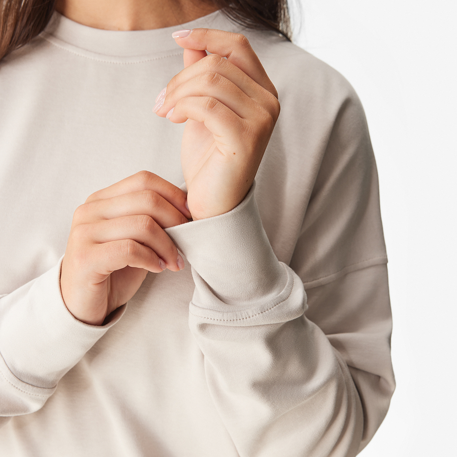 Women's sweatshirt with Merino wool beige