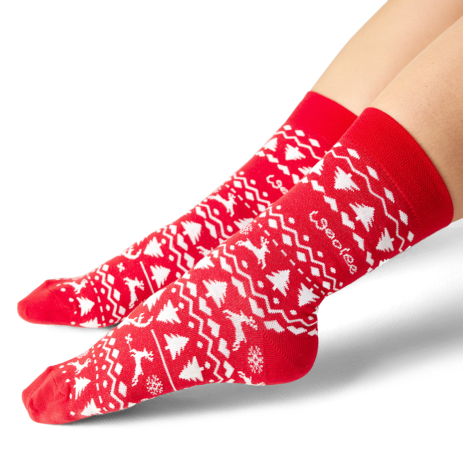 3 pairs of Christmas socks in a gift box