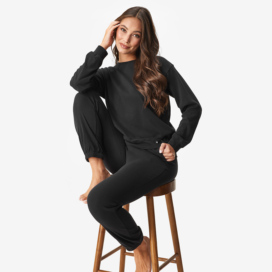 Women's sweatshirt with Merino wool black