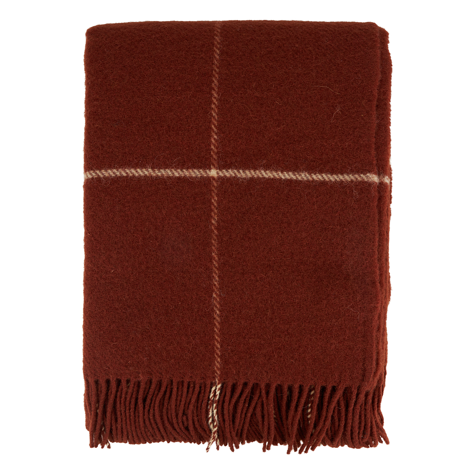 Wool blanket plaid orange