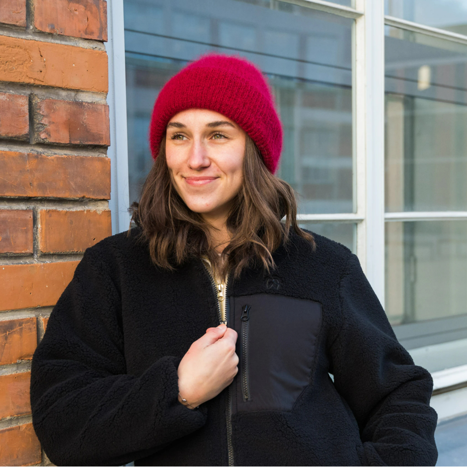 Mohair hat  Woolee Capsule red