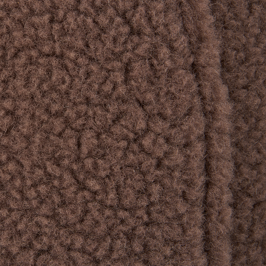 Long Merino vest with pockets brown