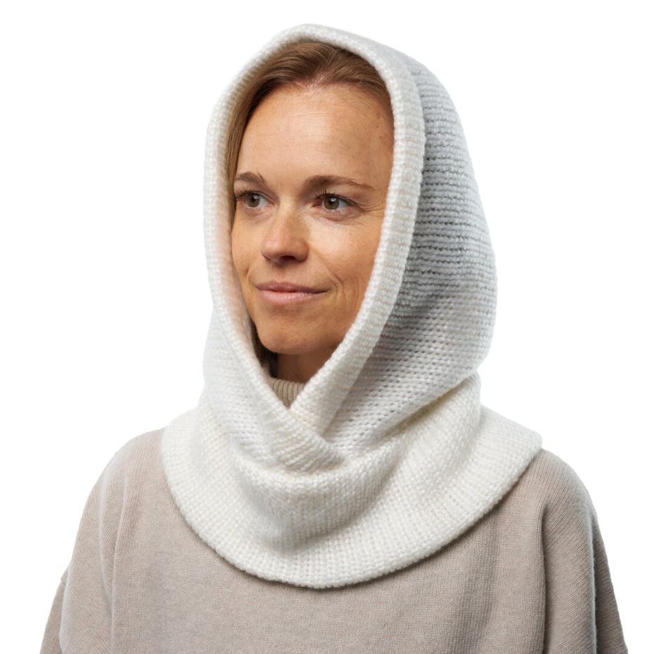 Vlnka Wool Knitted Hood White