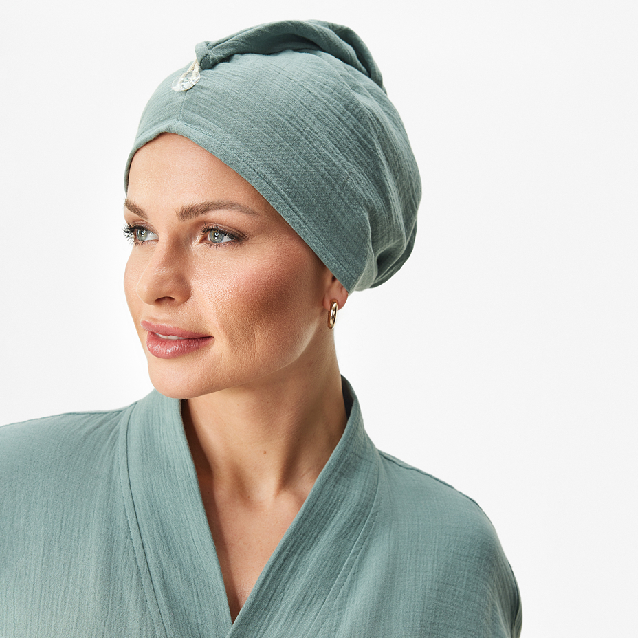 Muslin hair turban green