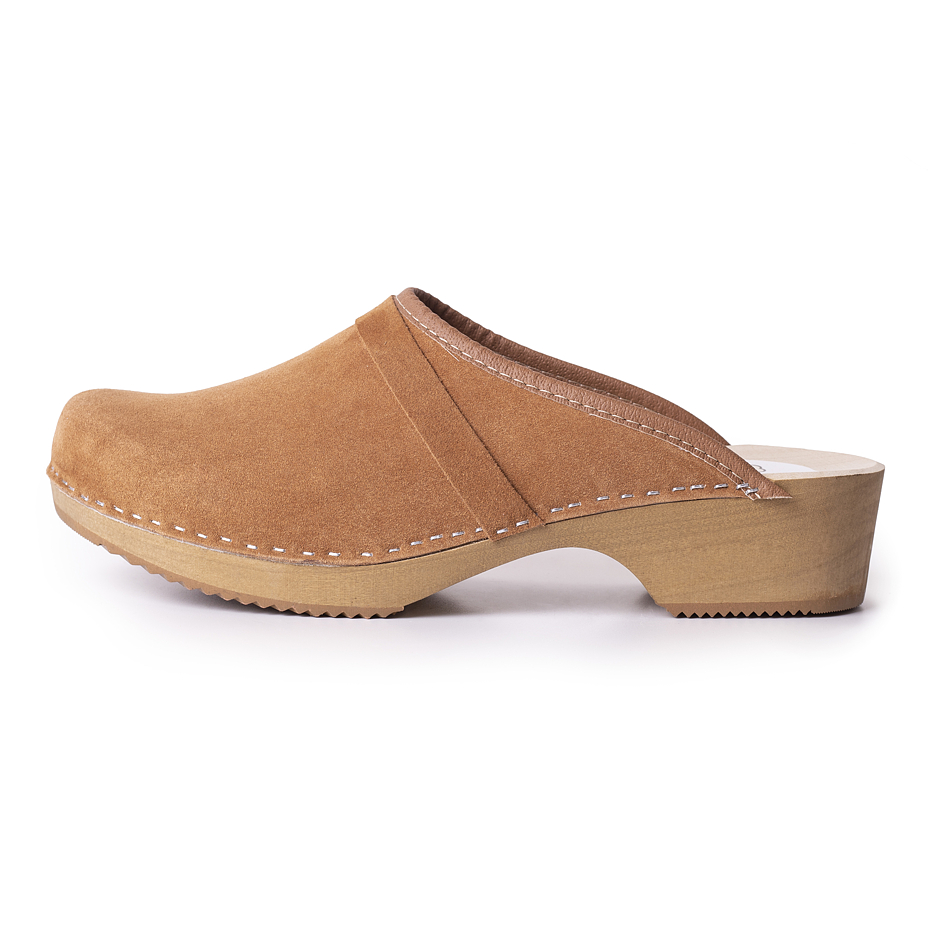 Women's Brushed Leather Anatomic Clogs Brown