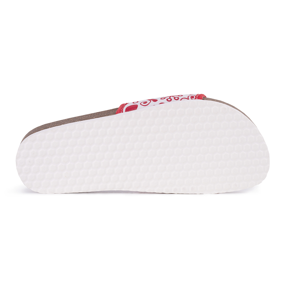 Women's Orthopaedic Cork Sliders Folk Red