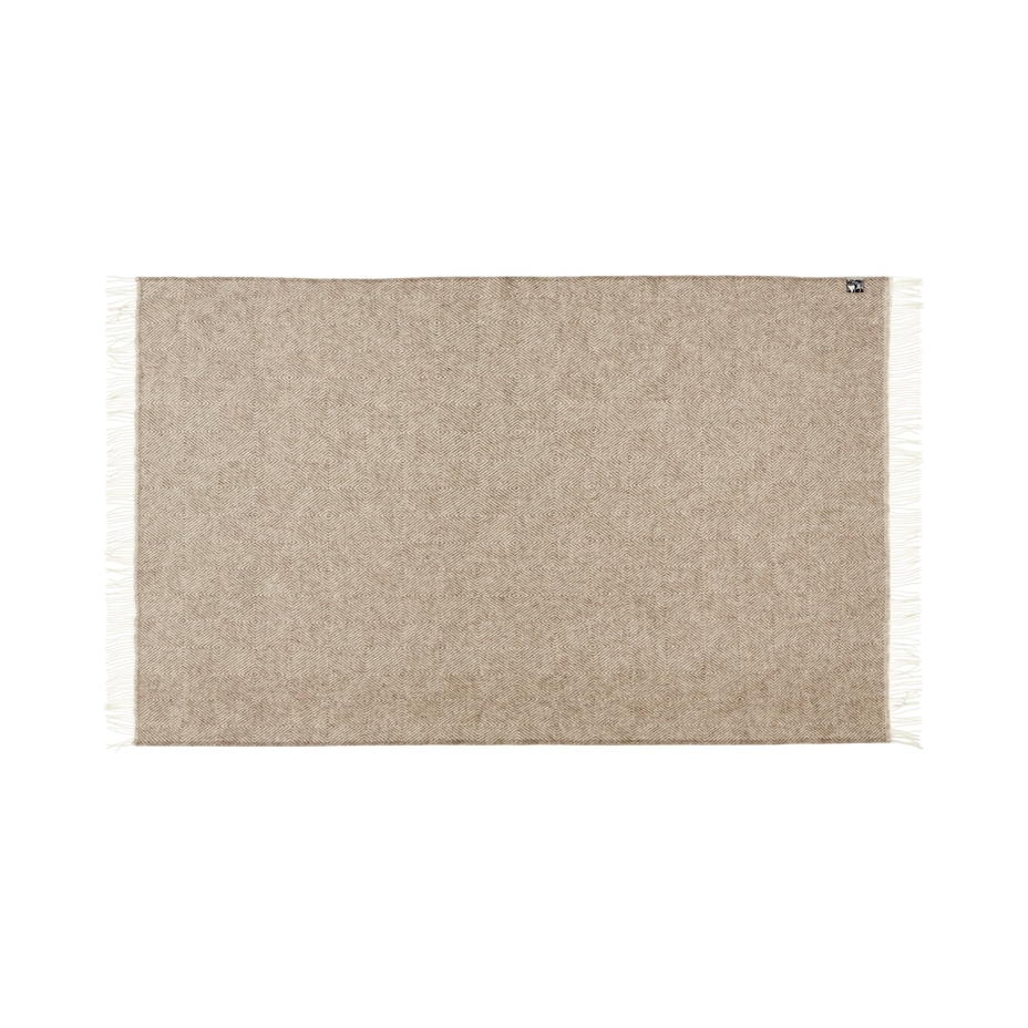 Wool Throw Diamond Beige
