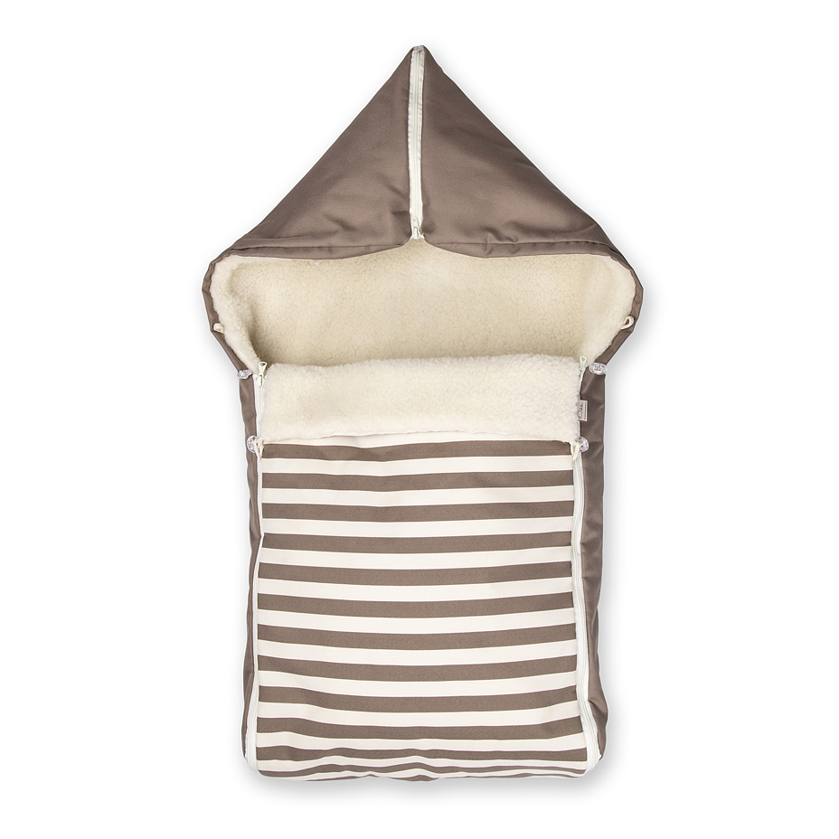 Footmuff with Wool Lining Stripes