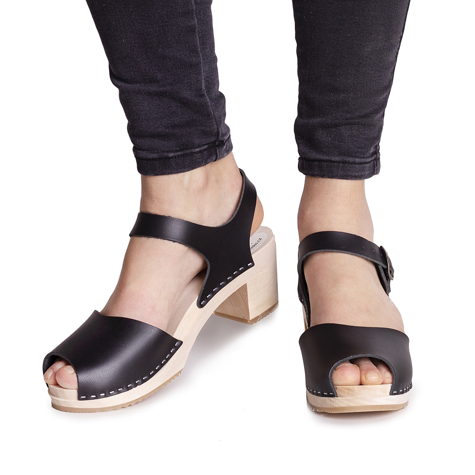 Women's high-heel clogs  Black