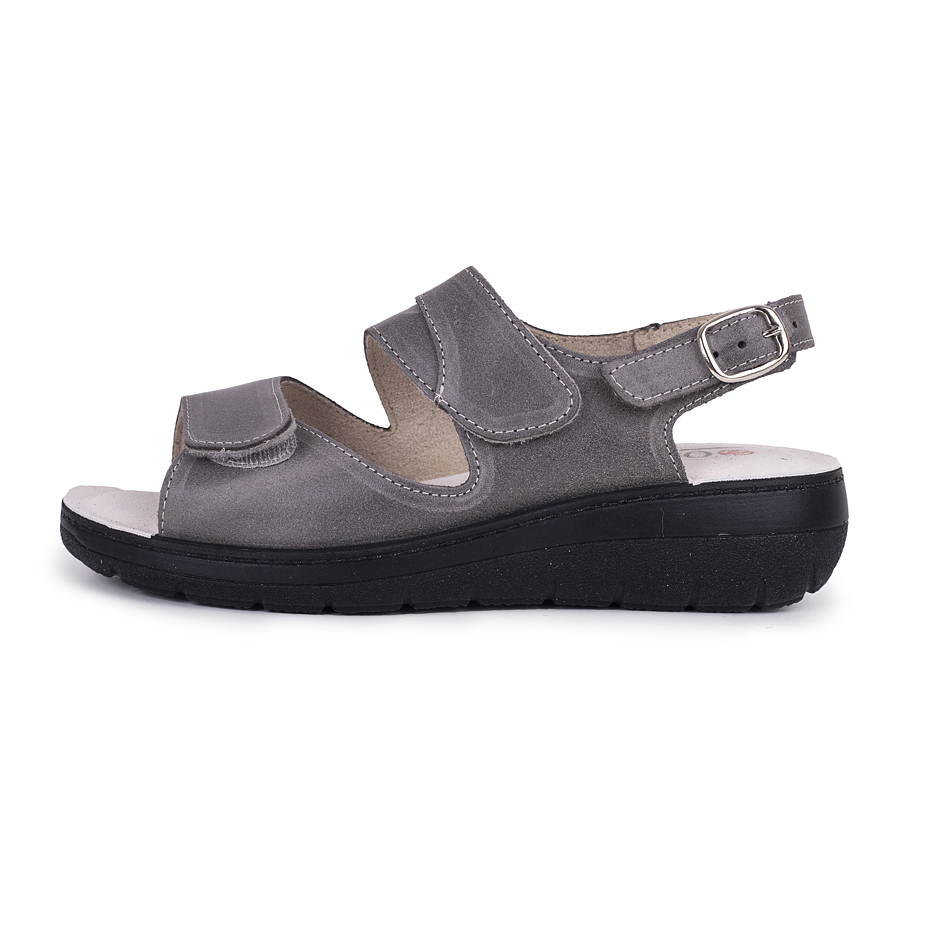 Women's "Hana" Orthopaedic Leather Sandals - Dark Grey