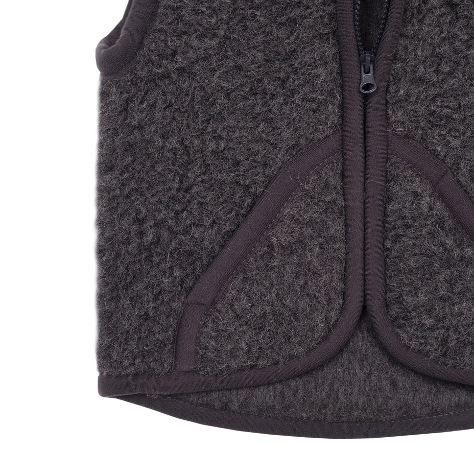 Kids’ Wool Hooded Vest Dark Grey