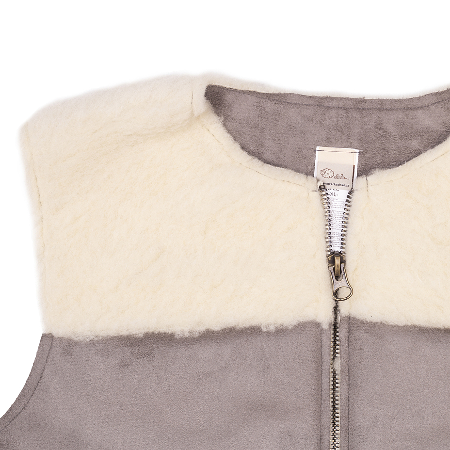 Suede Wool Vest Grey