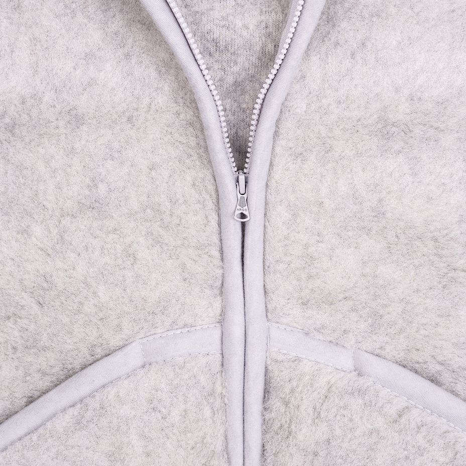 Hooded Wool Vest Light Grey