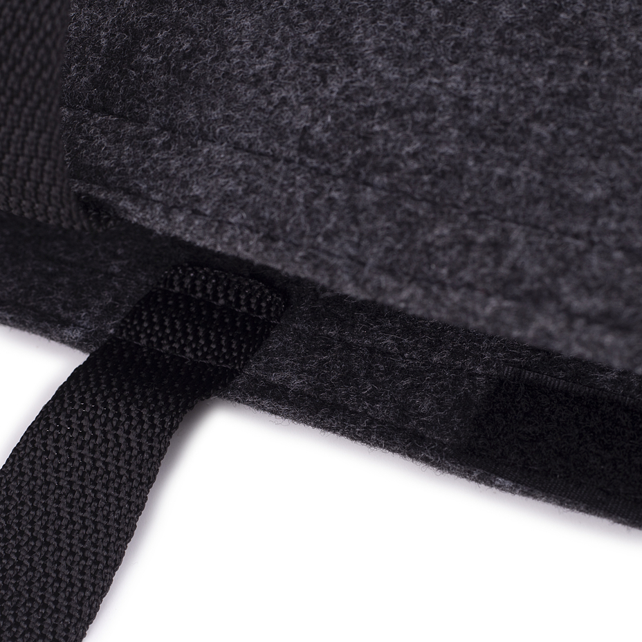 Felt Tote Bag with Short Straps Black